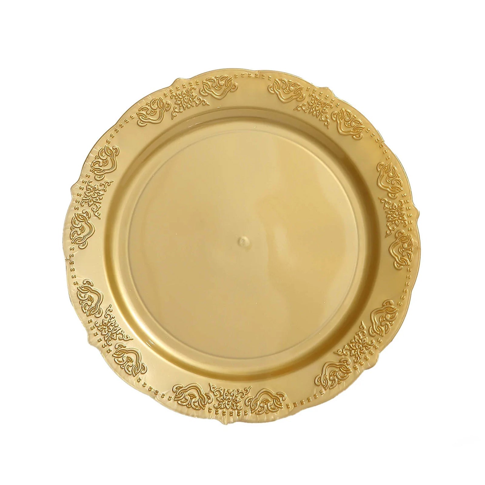 Plates Scalloped Edge Design Gold 10 Pack 7.5 Inch Size#whtbkgd