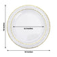 10 Pack | 10inch Clear Hammered Design Plastic Dinner Plates With Gold Rim