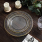 10 Pack | 7.5" Clear Hammered Design Plastic Dessert / Appetizer Plates With Gold Rim