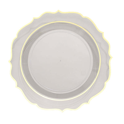 Sophisticated Design with Gold Scalloped Rim