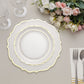 10 Pack Of Clear Disposable Plates With Gold Scalloped Rim 8 Inch