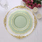 10 Pack | 8" Sage Green Plastic Dessert Salad Plates, Disposable Tableware Round With Gold Scalloped Rim