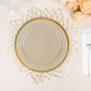 10 Pack | 10" Regal Taupe and Gold Round Plastic Dinner Plates