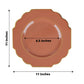 10 Pack | 11inch Terracotta Hard Plastic Baroque Dinner Plates with Gold Rim
