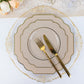 10 Pack | 11inch Taupe Hard Plastic Baroque Dinner Plates with Gold Rim