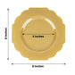 8" Gold Baroque Dessert Plates with Gold Rim, Heavy Duty Disposable.