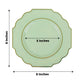 8" sage green dessert plate with gold rim, heavy duty disposable tableware.