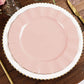 10 Pack of Blush and Rose Gold Hard Plastic Ruffled Rim Design Dessert Plates 11 Inch