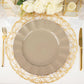Taupe Gold Ruffled Rim Dinner Plates In 11 Inch Wide