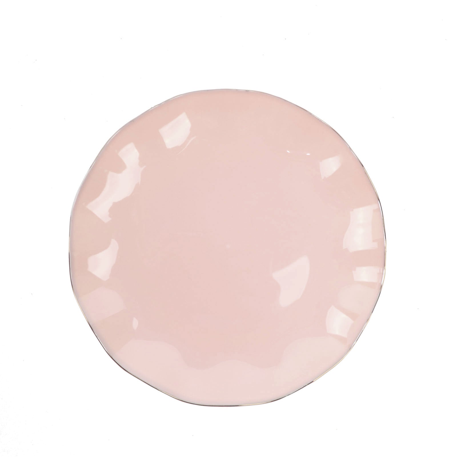 Pack of 10 Gold Ruffled Rim Design Disposable Blush and Rose Gold Appetizer Plates 6 Inch#whtbkgd