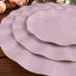 10 Pack | 6inch Lavender Lilac Hard Plastic Dessert Plates with Gold Ruffled Rim