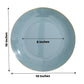 10 Inches Dusty Blue Round Plates With Gold Rim In Pack Of 10