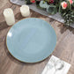 10 Pack | 10" Glossy Dusty Blue Round Plastic Dinner Plates With Gold Rim, Disposable Party Plates