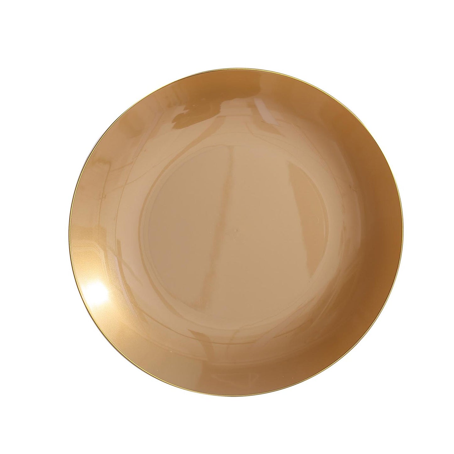 10 Gold Round Disposable Plates With Gold Rim Design#whtbkgd