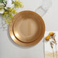 10 Pack | 8" Gold Round Plastic Dessert Plates With Gold Rim, Disposable Appetizer Salad Party Plates