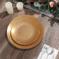 8 Inch - Gold Rim Design Plastic Round Gold Dessert Plates - Pack Of 10