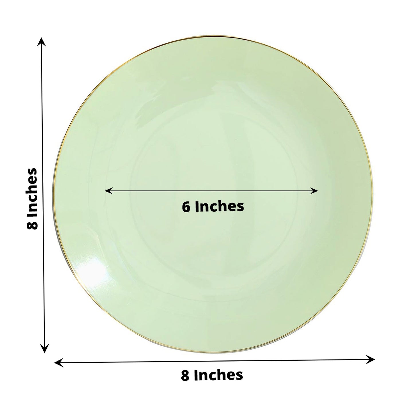 10pk Sage Green Appetizer Plates with Gold Rim