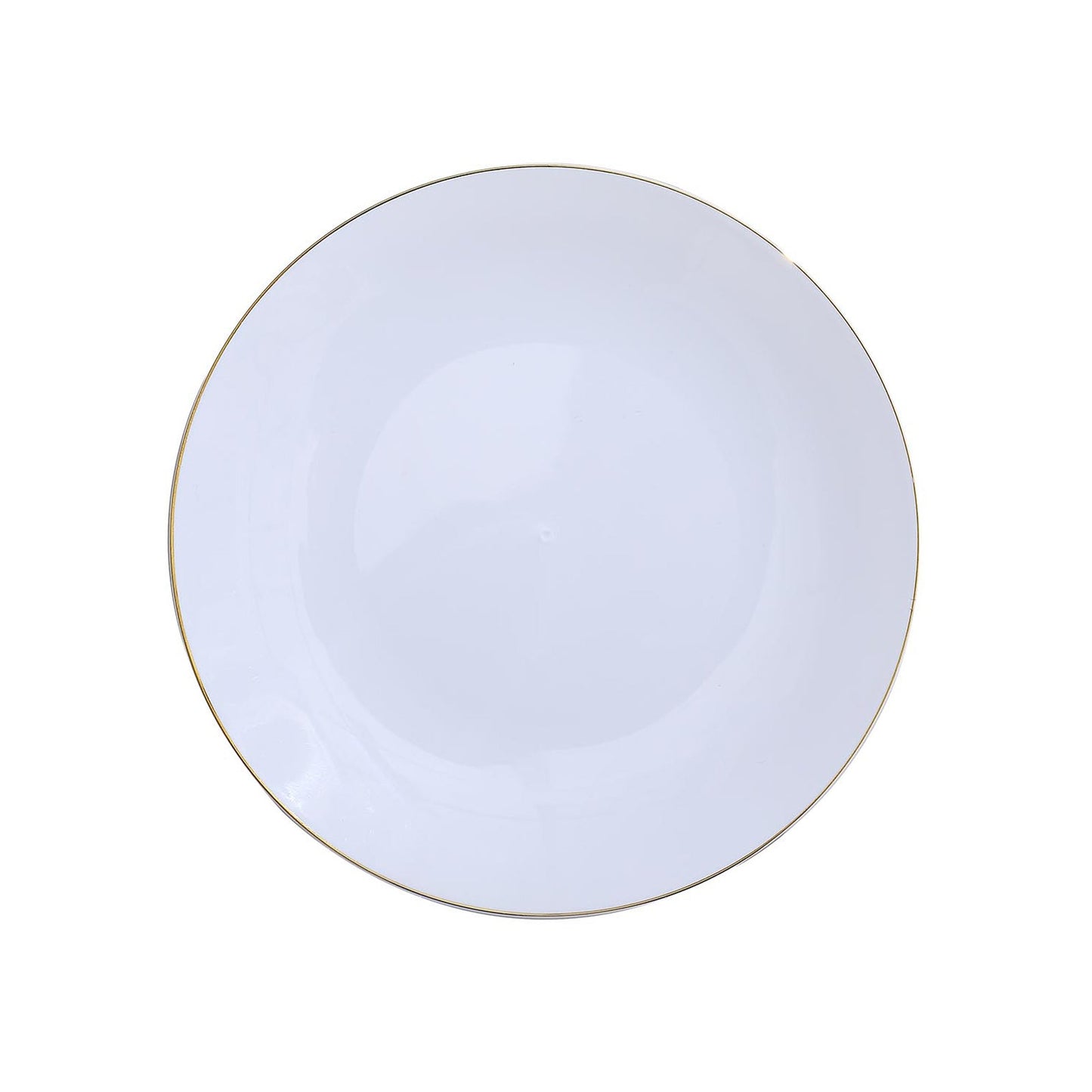 8 Inch White Plastic Plates With Gold Rim In Pack Of 10#whtbkgd