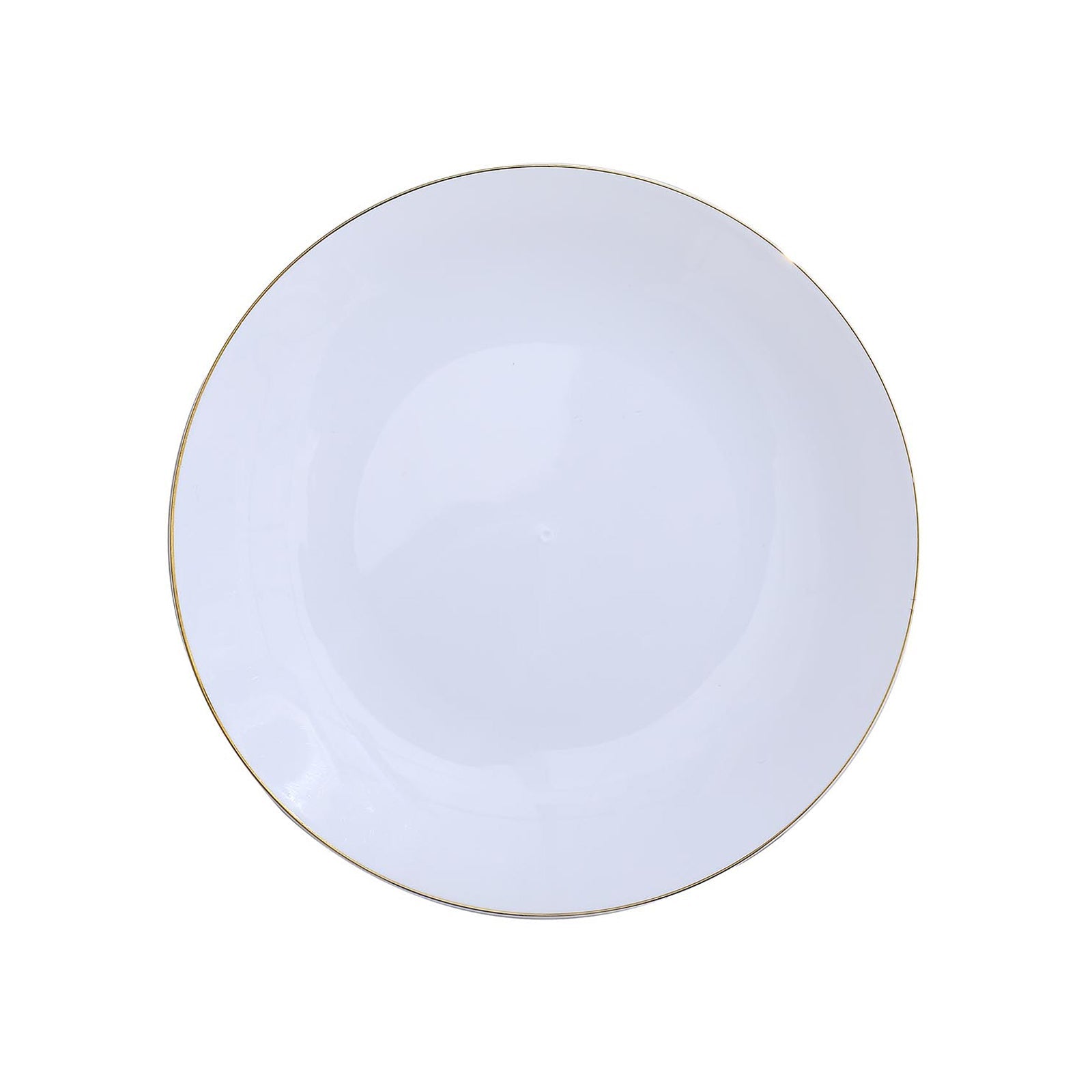 8 Inch White Plastic Plates With Gold Rim In Pack Of 10#whtbkgd