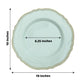 10" jade and gold scalloped rim disposable dinner plate.
