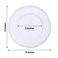 9-inch decorative white plate with gold trim and 5-inch center design.