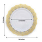 10" white dinner party plate with gold lace rim, disposable and elegant.