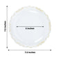 10 Pack | 7inch Gold Vintage Rim Clear Hard Plastic Dessert Plates Embossed Scalloped Edges