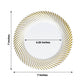 10 Pack | 7inch White / Gold Swirl Rim Plastic Dessert Appetizer Plates