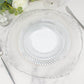 10 Pack | 7inch White / Silver Swirl Rim Plastic Dessert Appetizer Plates