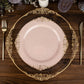 10 Inch Embossed Leaf Design On Disposable Blush Rose Gold Plastic Plates