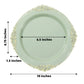 10 Pack | 10inch Round Plastic Dinner Plates in Vintage Sage Green