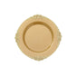 10 Pack | 8inch Round Plastic Dessert Salad Plates In Vintage Gold, Leaf Embossed Baroque