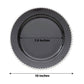 10 Pack | 10inch Black / Silver Beaded Rim Plastic Dinner Plates, Disposable Round Party Plates