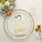 Hard Plastic Round Dinner Plates With Gold Beaded Rim Style In Clear 10 Inches