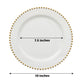 White Round Dinner Plates With Silver Beaded Rim Style Made Of Hard Plastic 10 Inches