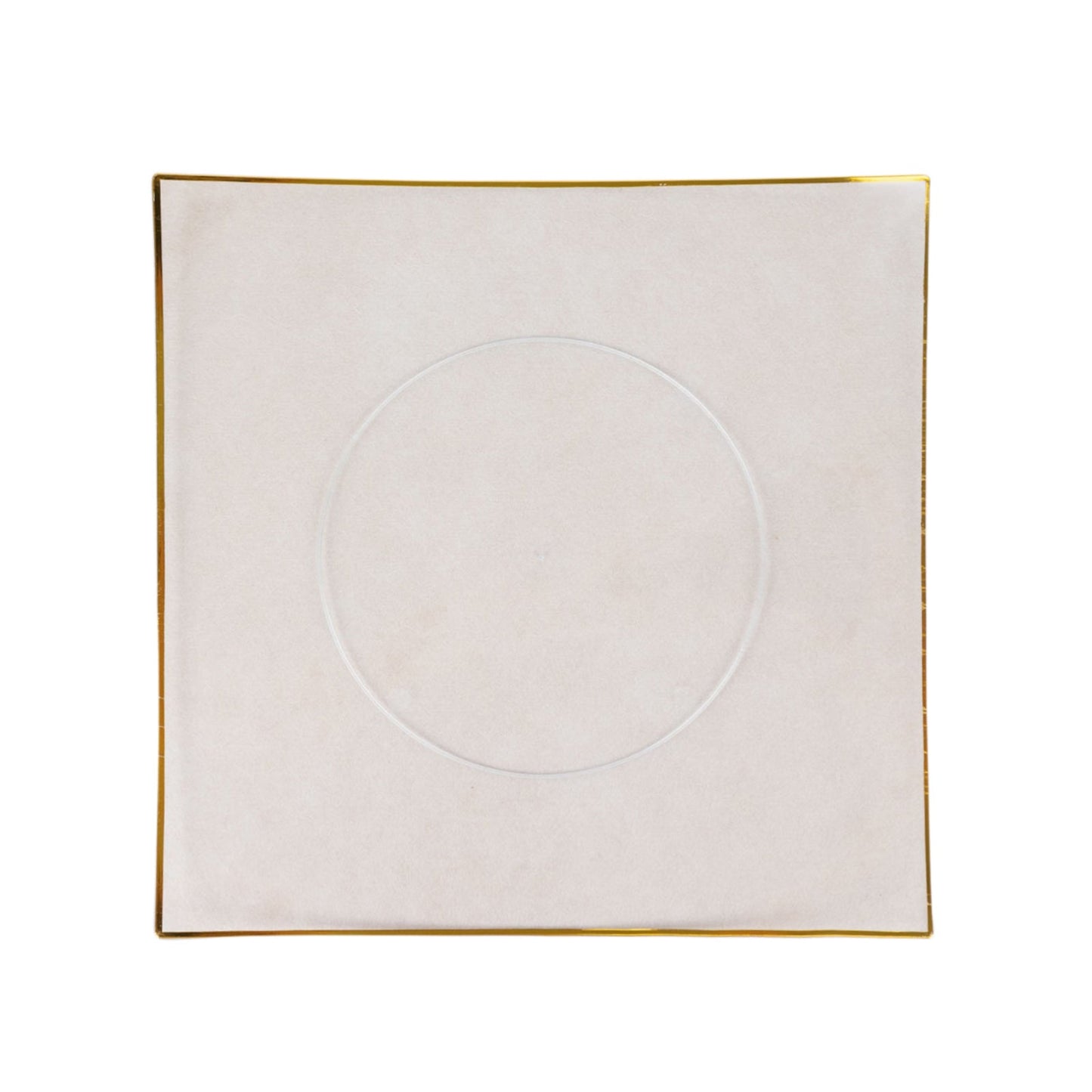 10 Pack | 10inch Clear / Gold Concave Modern Square Plastic Dinner Disposable Party Plates#whtbkgd