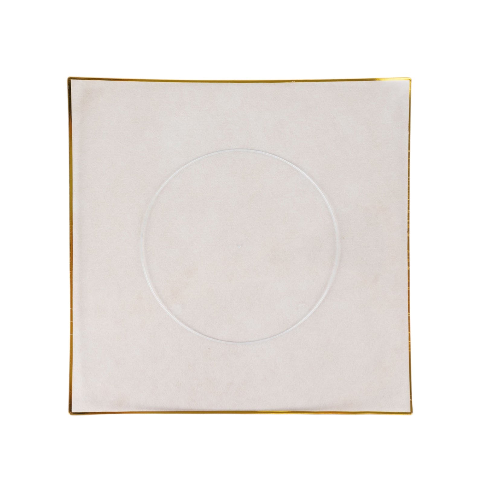 10 Pack | 10inch Clear / Gold Concave Modern Square Plastic Dinner Disposable Party Plates#whtbkgd