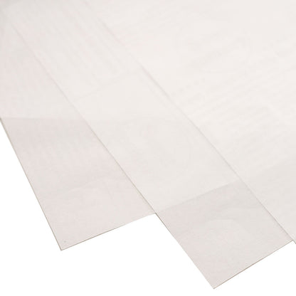 White wax paper food basket liners, pre-cut rectangle sheets, greaseproof.