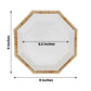 25 Pack Of 9inch White Octagonal Geometric Dinner Paper Plates With Bamboo Print Rim