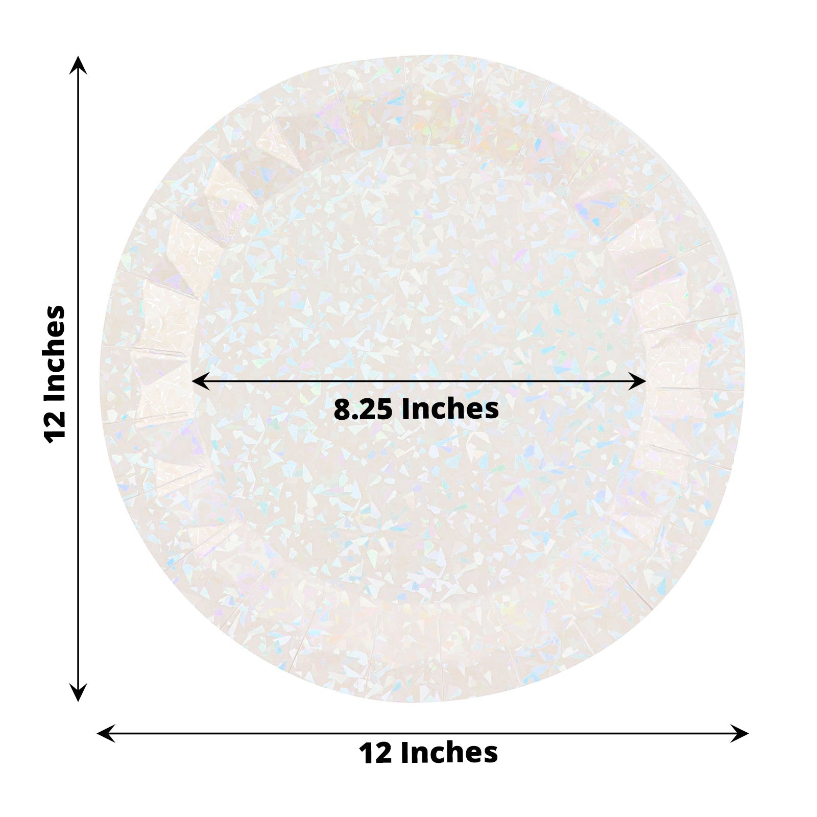 400 GSM Iridescent Geometric Prism Design Paper Round Charger Plate 12 Inch