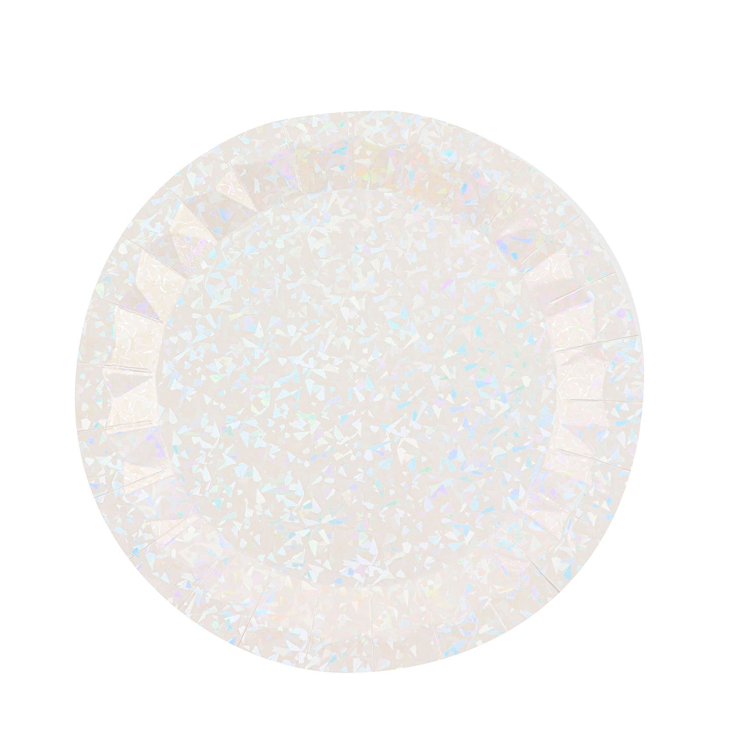 400 GSM Iridescent Geometric Prism Paper Round Charger Plate 12 Inch#whtbkgd