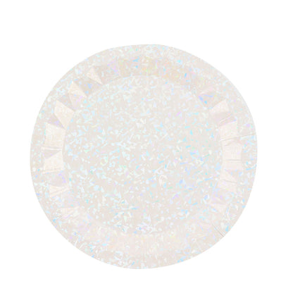 400 GSM Iridescent Geometric Prism Paper Round Charger Plate 12 Inch#whtbkgd