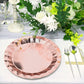 25 Pack 12" Round Metallic Rose Gold Geometric Foil Paper Charger Plates, Disposable Serving Trays - 400 GSM
