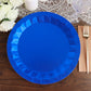 400 GSM 12 Inch Disposable Serving Geometric Foil Design Royal Blue Round Paper Plates