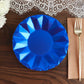 25 Pack Royal Blue Disposable 7 Inch Geometric Paper Plates 400 GSM