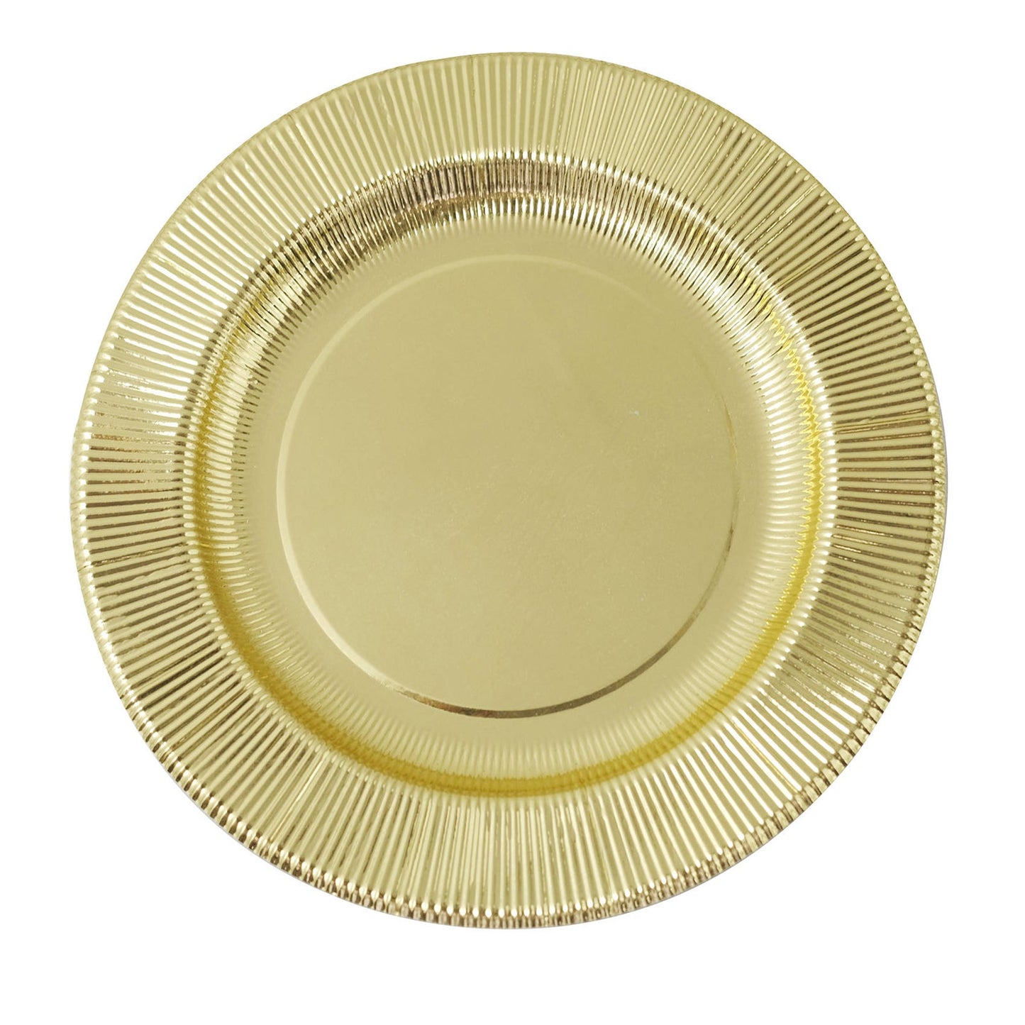 Pack of 25 Metallic Gold Sunray Design 350 GSM Disposable Paper Dinner Plates 10 Inch#whtbkgd