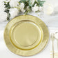 25 Pack | 10" Metallic Gold Sunray Serving Dinner Paper Plates, Disposable Party Plates - 350 GSM