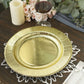 Pack of 25 Disposable Metallic Gold Sunray Design 10 Inch Dinner Plates 350 GSM