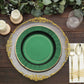 25 Pack | 10inch Hunter Emerald Green Sunray Gold Rimmed Serving Dinner Paper Plates