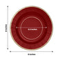 Burgundy Paper Plates With Gold Sunray Rim Design 8 Inches